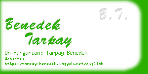 benedek tarpay business card